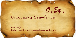 Orlovszky Szavéta névjegykártya